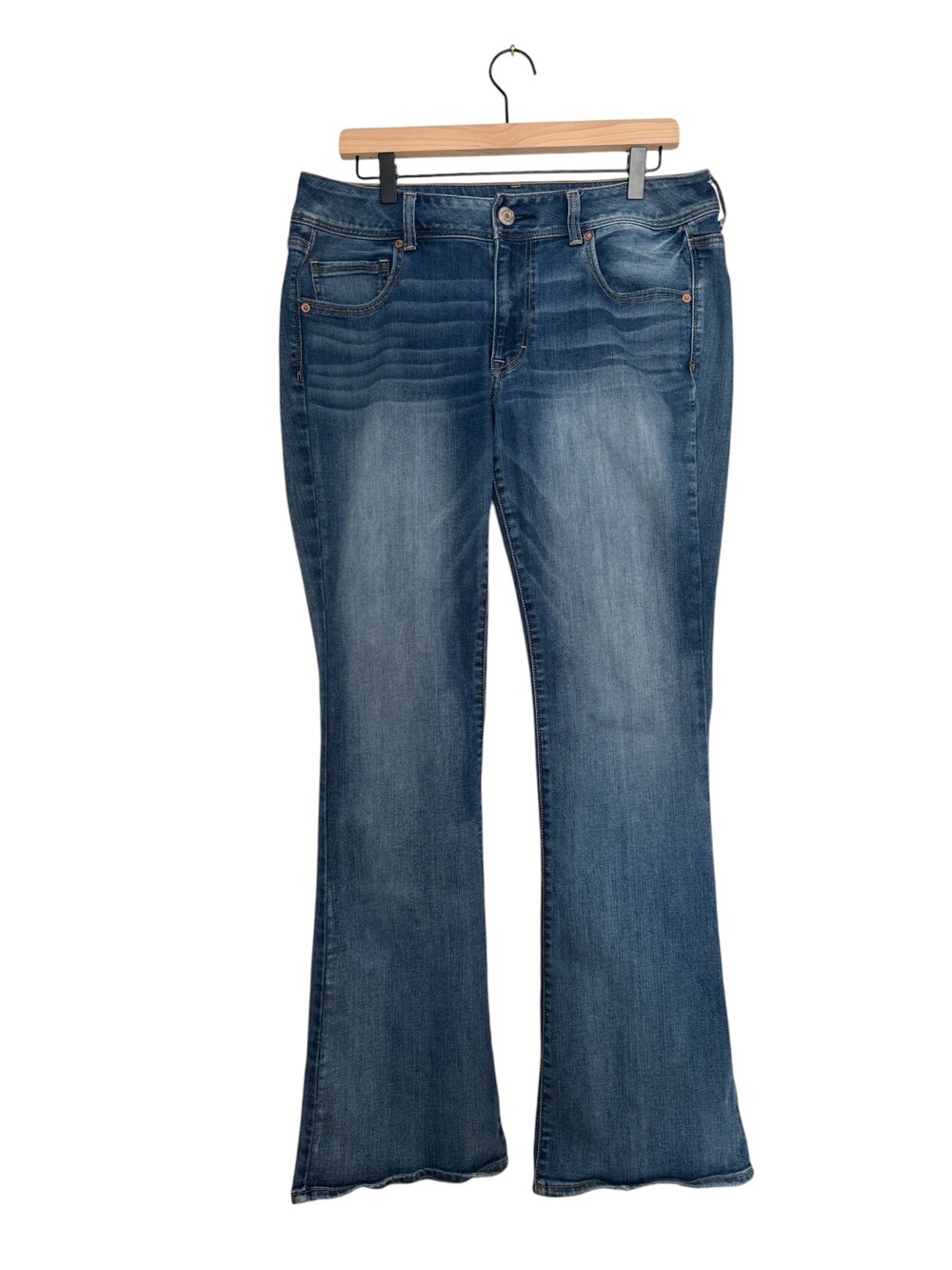 American Eagle Kick Boot Jeans Size 14 Long Medium Wash Stretch